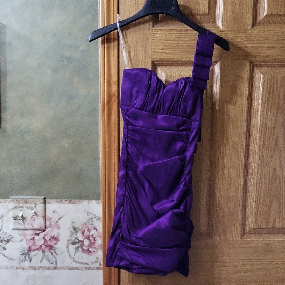 Teeze Me One Shoulder Purple Dress